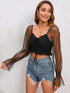 'Thalassa' Flounce Sleeve Crop Top - Celes Fashion